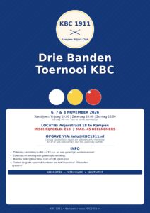 Informatie driebanden toernooi 2026